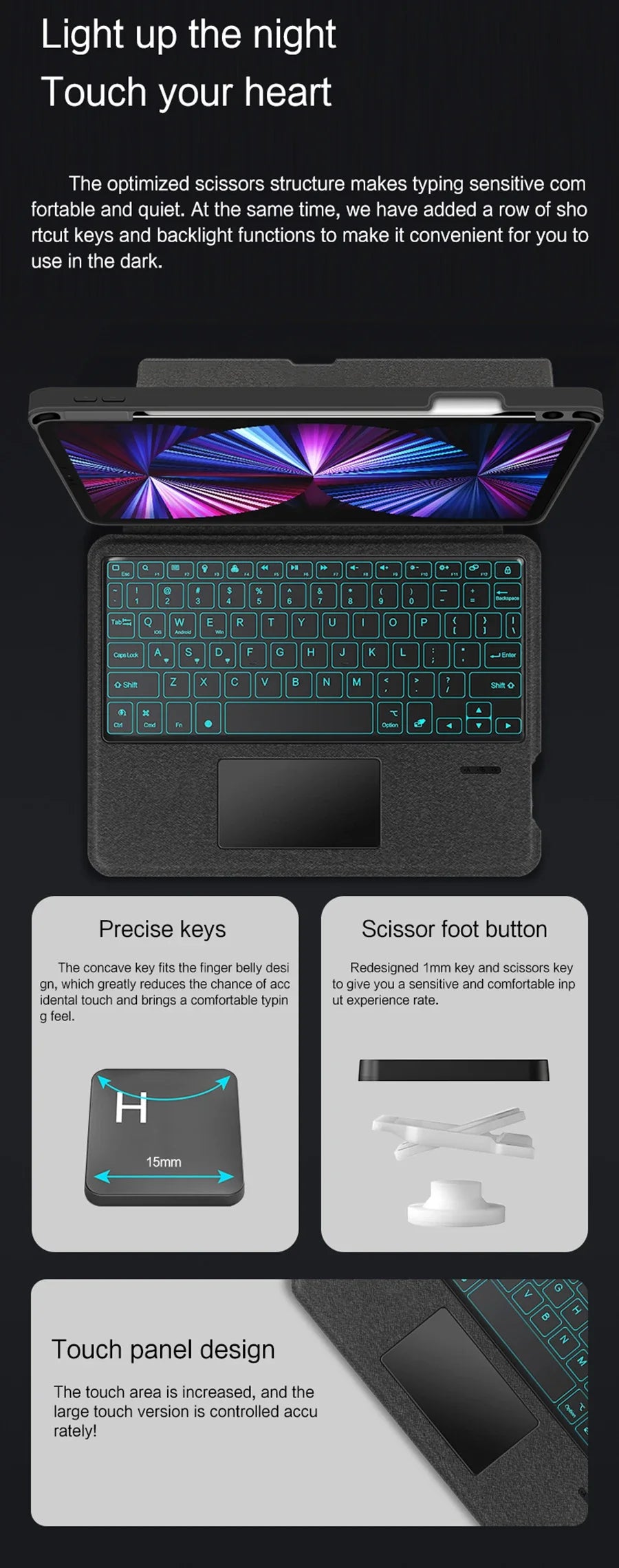 Magic Keyboard Case for iPad – Trackpad, Backlight, Air/Pro/10th-11th Gen