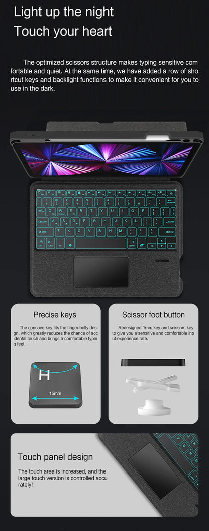 Magic Keyboard Case for iPad – Trackpad, Backlight, Air/Pro/10th-11th Gen
