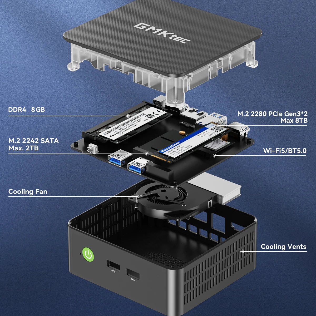GMKtec G3S Mini PC – Intel Alder Lake N95, 8GB DDR4, 128/256GB SSD, WiFi 5, BT 5.0, Windows 11 Pro