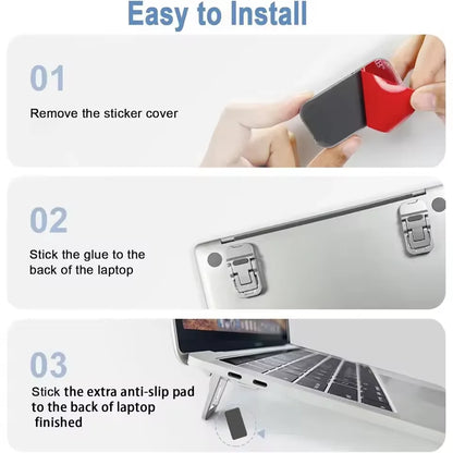 Portable Zinc Alloy Laptop Stand – Foldable, 2 Adjustable Angles, for MacBook & Notebooks
