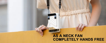 Portable Waist Fan with Belt Clip – Leafless Neck Hanging Fan, 5-Speed, USB, for Outdoor & Office