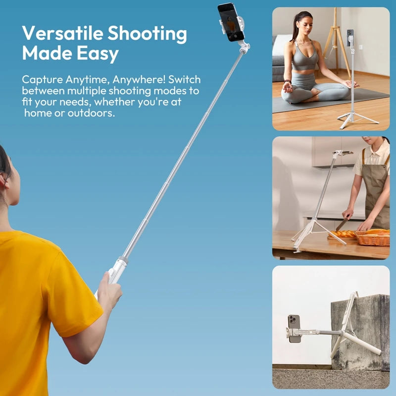 Ulanzi TT88 1.44M Overhead Selfie Stick Tripod – Magnetic Clamp, Wireless Remote, for Vlog & Live