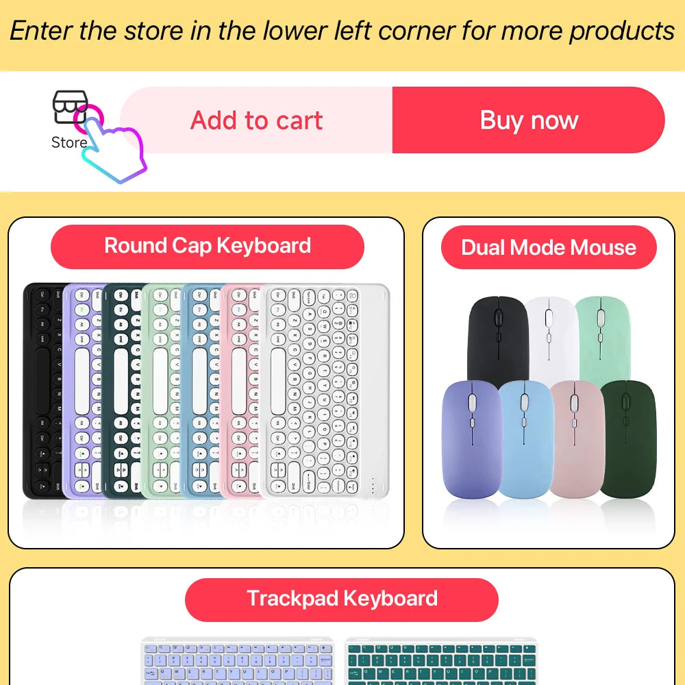 Bluetooth Wireless Keyboard with Touchpad for iPad, Tablet & Laptop