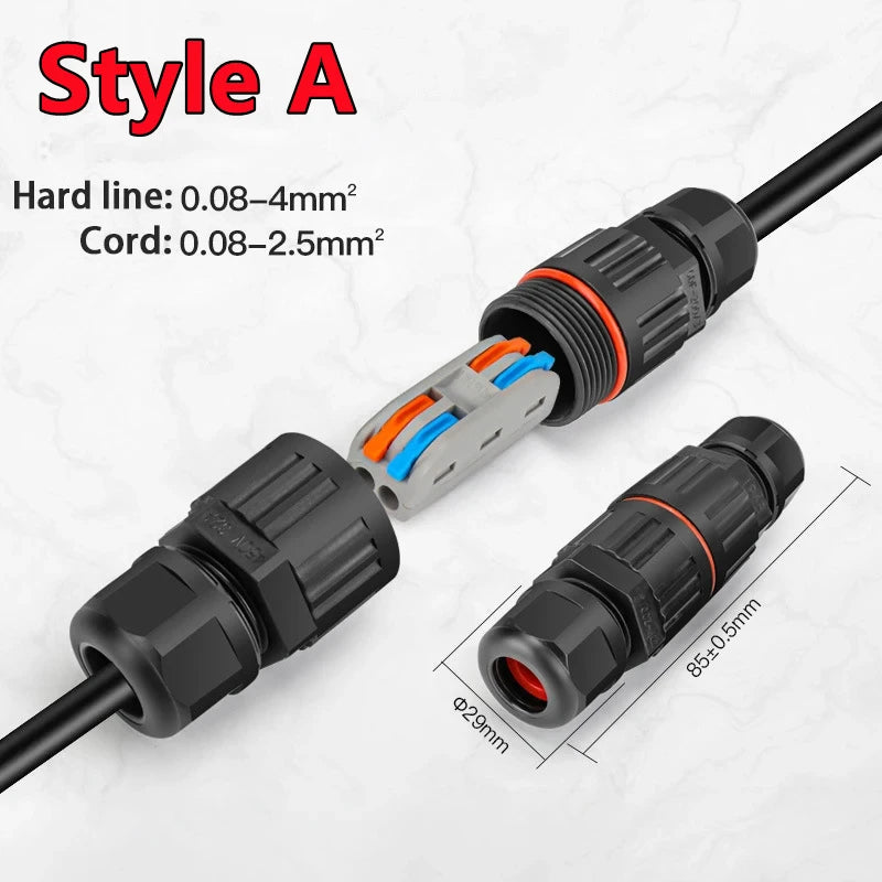 IP68 Waterproof Wire Connector – 2/3 Pin Solder-Free Junction Box
