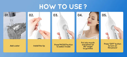 Mornwell D52 Cordless Water Flosser – 4 Jets, 3 Modes, IPX7 Waterproof