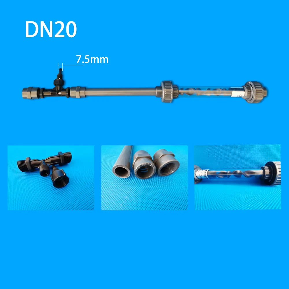 UPVC Inline Ozone Static Mixer DN15–DN100 | Optional PVDF Venturi | Water Treatment
