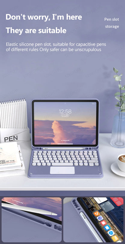 Bluetooth Keyboard & Mouse Case for iPad – Pro, Air, 10th Gen, Mini