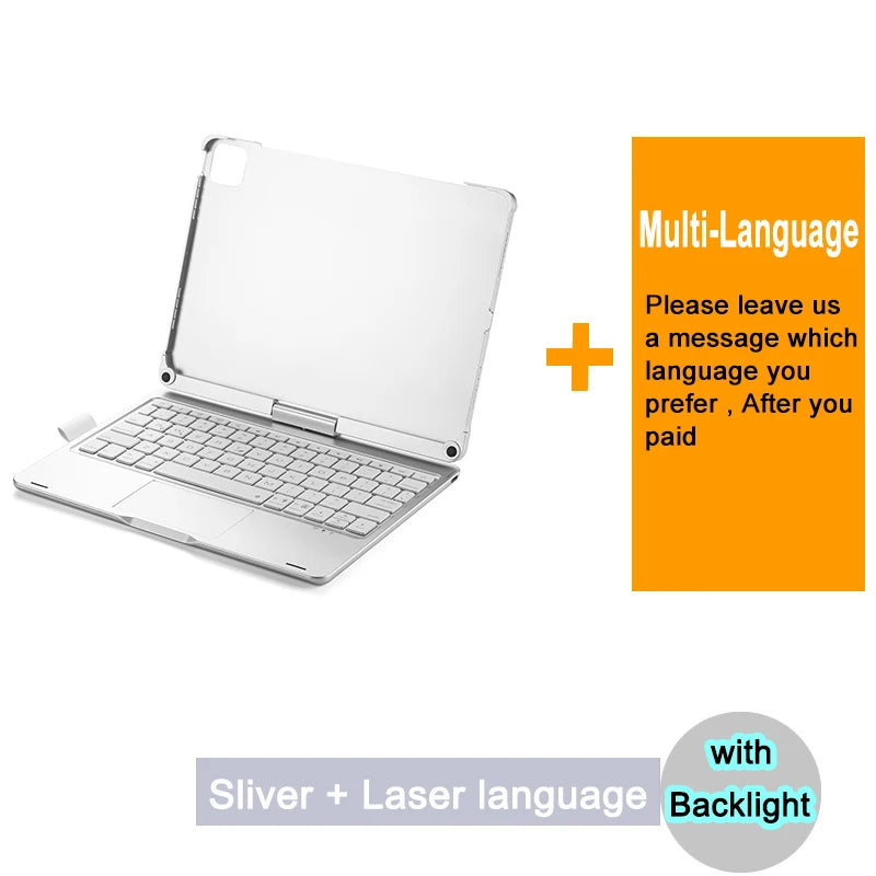 Bluetooth Magic Keyboard Case for iPad Pro 11 / Air – Backlit, Multi-Language, Trackpad