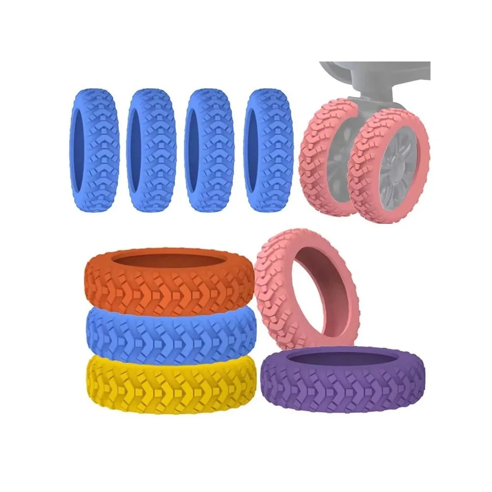 8PCS Silicone Luggage Wheel Covers – Noise Reduction Caster Protectors