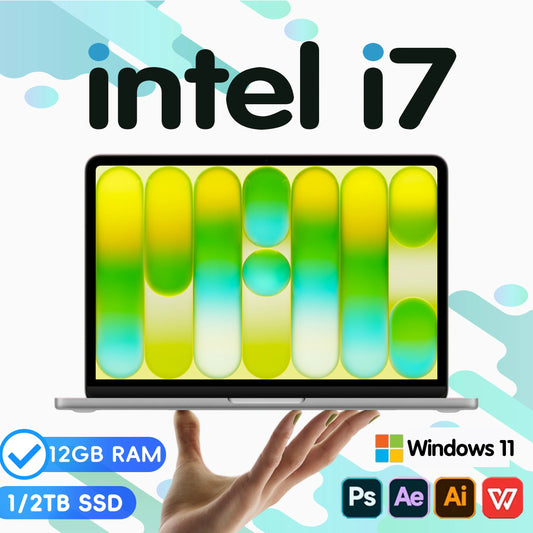 14.1" Portable Laptop – Intel Core i7-9850H or Atom A3950, 12GB RAM, up to 2TB SSD, Windows 11 Pro | Office & Study