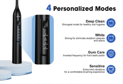 Jeenk JK-Y05 Sonic Electric Toothbrush | 4 Modes | 6 Heads | Smart Timer | Waterproof