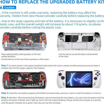 ASUS ROG Ally Battery C41N2208 – 74Wh, 15.48V, for RC71L / PC71L / NR2301L (2023) Z1 Extreme Gaming Handheld