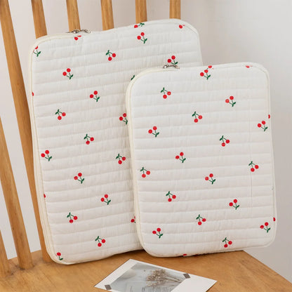 Coquette Floral Laptop Sleeve – 11"/13"/15", Cotton Liner, Carrying Case for Office