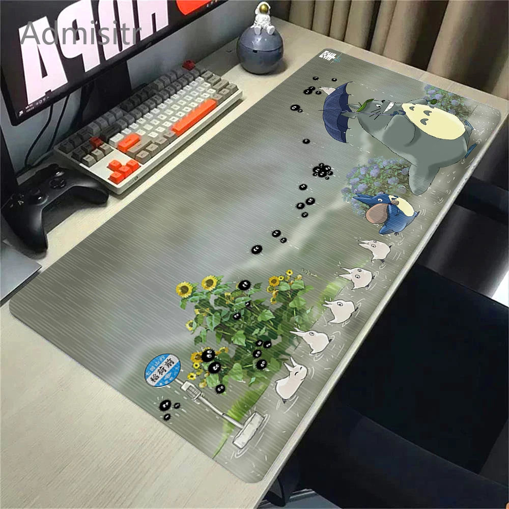 XXL Cartoon Cat Mousepad – 90x40cm HD Print, Non-Slip, Locking Edge Desk Mat