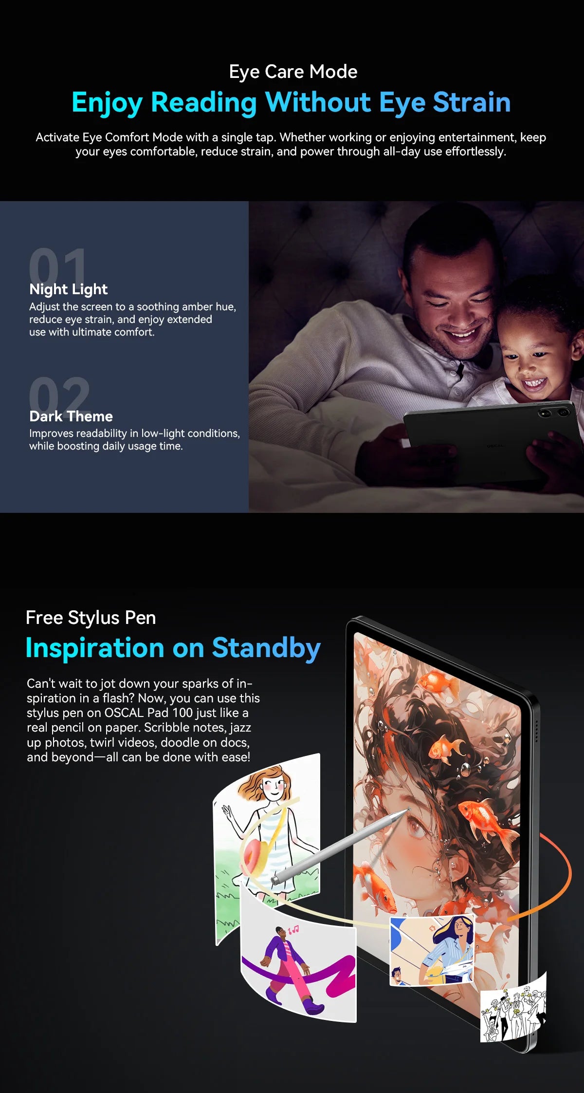 OSCAL Pad 100 Tablet – 12" 2K IPS, Android 15, Unisoc T615, 9000mAh, 4G LTE, 16MP