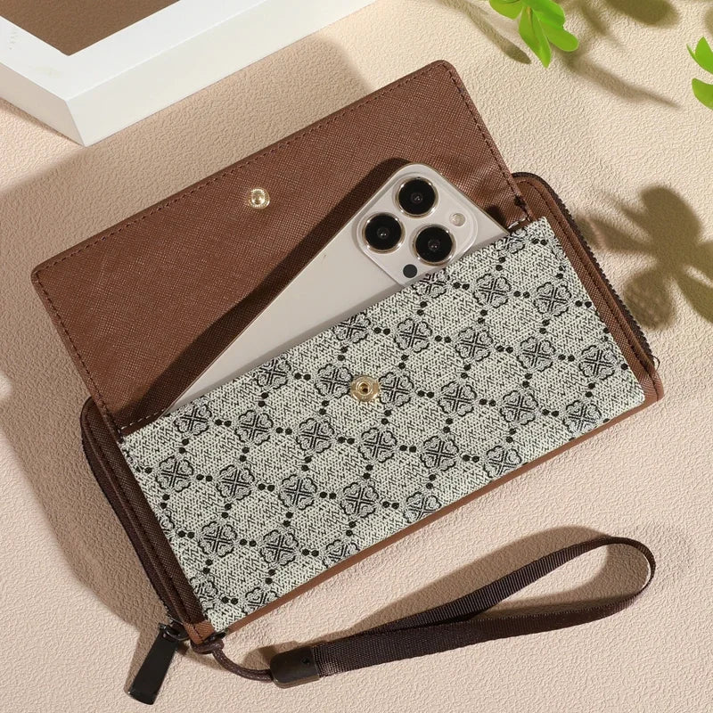Men's PU Leather Wallet with Zipper - Multi-Slot Card Holder & Organizer