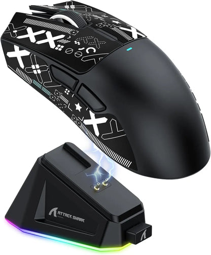 ATTACK SHARK X11 Wireless Gaming Mouse with Charging Dock PixArt PAW3311 Gaming Sensor, BT/2.4G Wireless/Wired