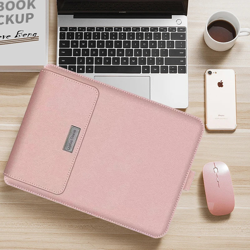 Laptop Sleeve Bag for MacBook Air 13 M4/M3/M2/M1, Pro 13/14/16, Huawei, ASUS, Dell – 11–16", PU Leather