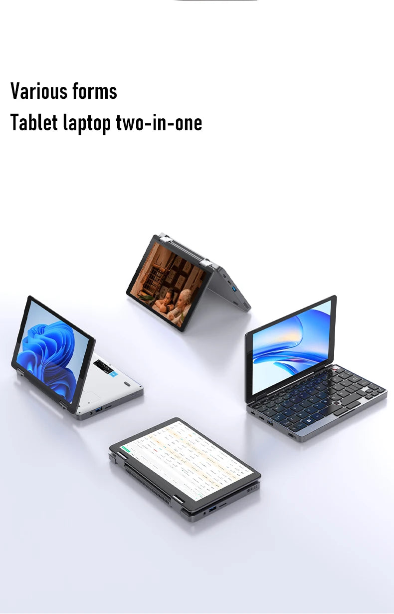 Zwide Pocket Book N8 Pro – 8" Yoga Mini Laptop, Intel i3-N305, 16GB LPDDR5, up to 2TB SSD, Windows 11