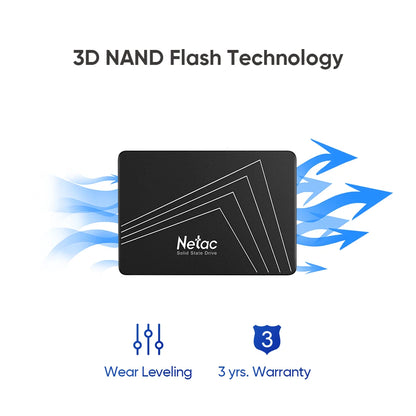 Netac 2.5" SATA3 SSD | 128GB to 2TB | Internal Solid State Drive | Laptop & PC Upgrade