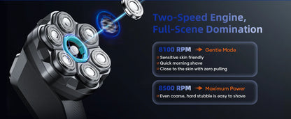 Kensen S32 7D Electric Head Shaver for Men – 8100/8500RPM, IPX6, USB-C, Magnetic Head, 120min