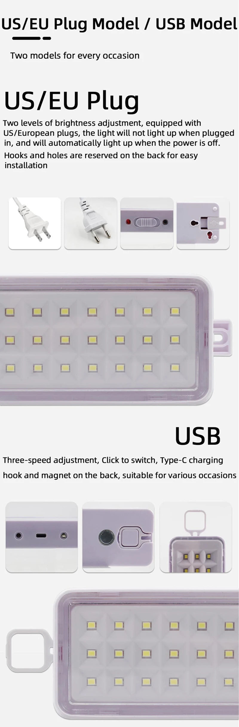 30 LED Emergency Camping Light – USB-C Rechargeable, Multi-Function