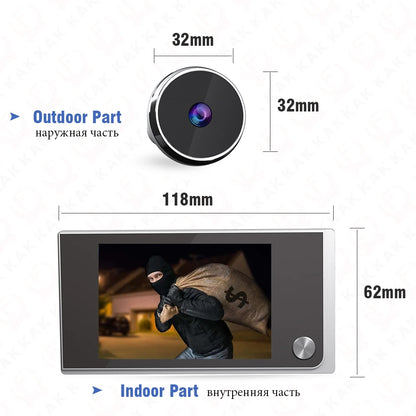 KAK Digital Door Peephole Camera – 3.5" HD Screen 120° Wide Angle Door Viewer