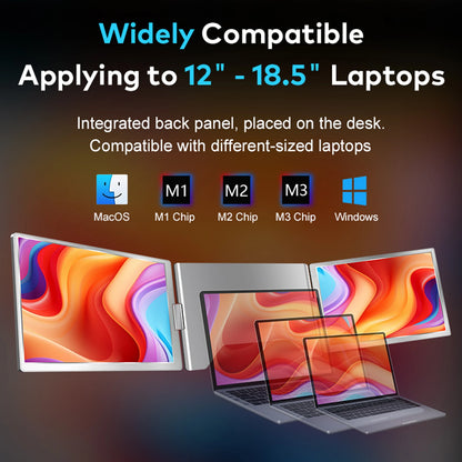 16" Laptop Screen Extender – FHD Triple Monitor for 12-18.5" Laptops