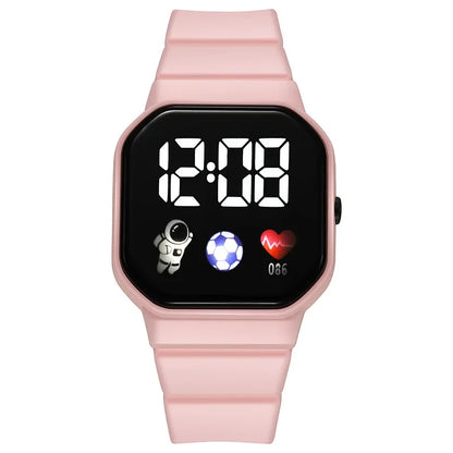 YIKAZE Kids LED Digital Watch – Silicone Strap, Cartoon Sport Wristwatch for Boys & Girls