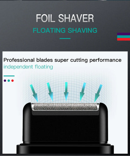 VGR electric shaver by R.E.D. Shopping, portable mini beard trimmer with USB charging for men's grooming and shaving.