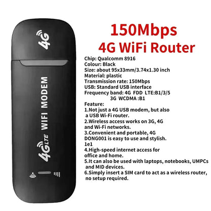 Portable 4G/5G WiFi router by R.E.D. Shopping with SIM card slot, delivers up to 150Mbps internet connectivity.