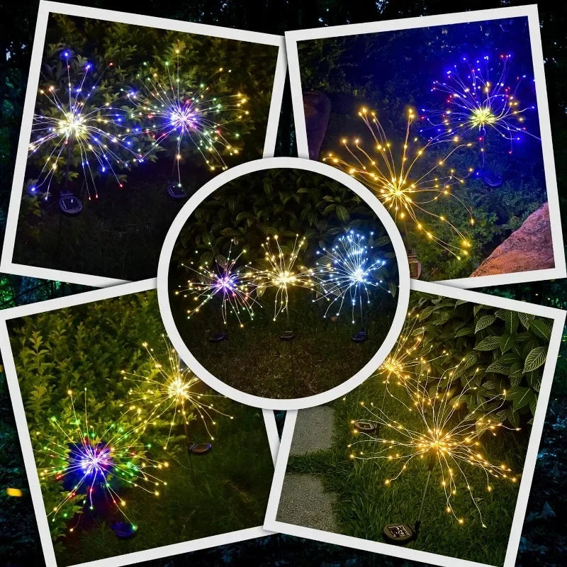 Solar Fireworks Fairy Lights – LED Dandelion Globe String Lights for Garden & Lawn