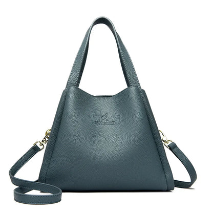 Soft PU Leather Tote Bag - Large Capacity Women's Shoulder Handbag