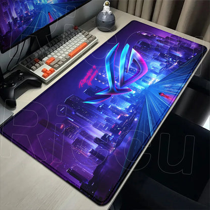 Black Anime XXL Gaming Mouse Pad – Lock Edge, HD Print, Anti-Slip Desk Mat, Multiple Sizes
