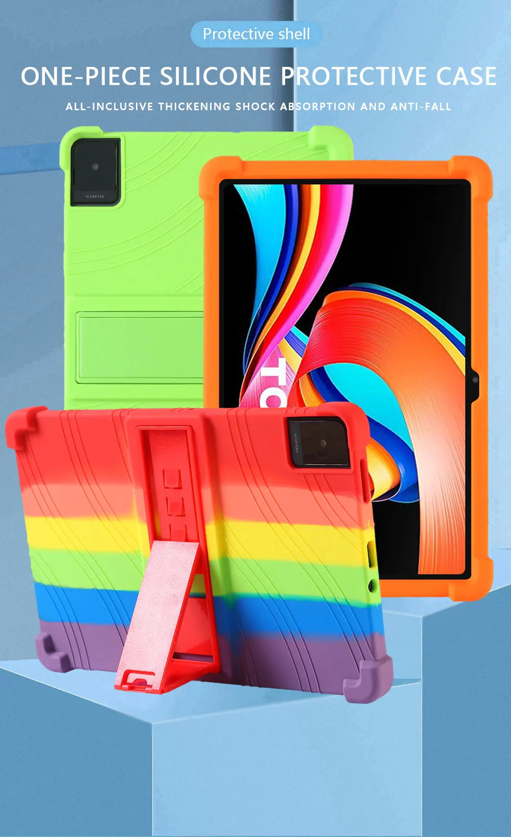 TCL Tab 10L Gen 4 Case | Shockproof Silicone Cover | 10.1" | Kids Friendly | 9 Colors