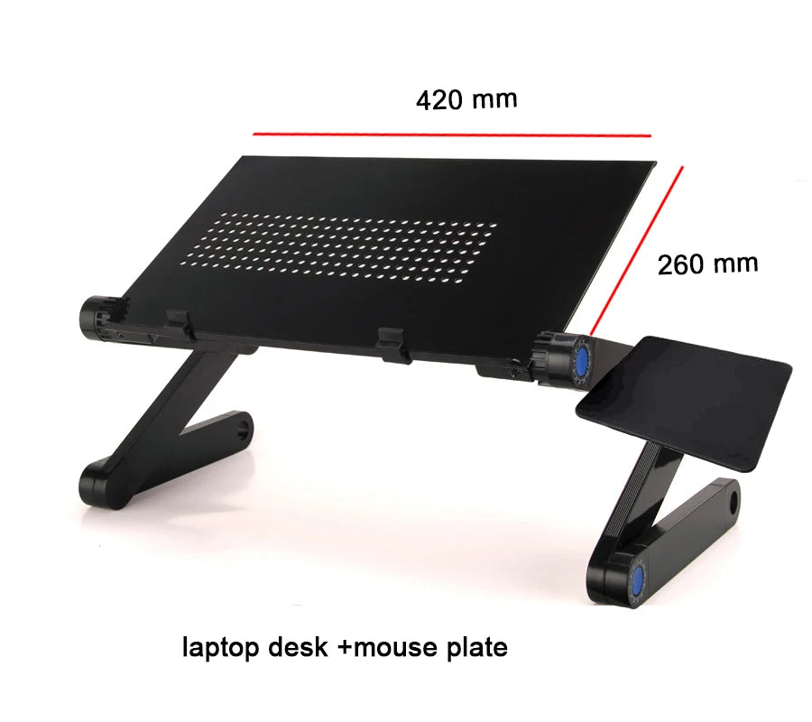Adjustable Laptop Desk Stand with Cooling Fan – Ergonomic Lapdesk for Bed & Sofa