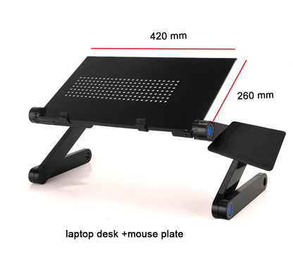 Adjustable Laptop Desk Stand with Cooling Fan – Ergonomic Lapdesk for Bed & Sofa