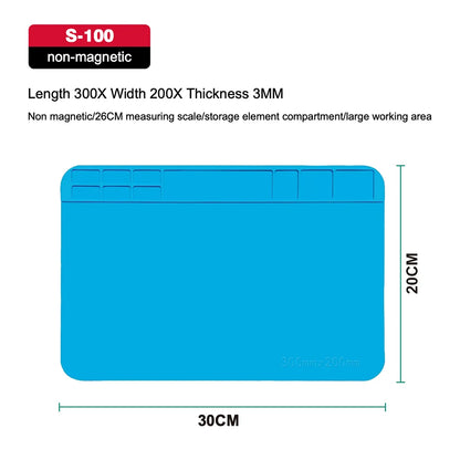 Silicone Soldering Work Mat – Heat Resistant 932°F Anti-Static Magnetic Repair Mat