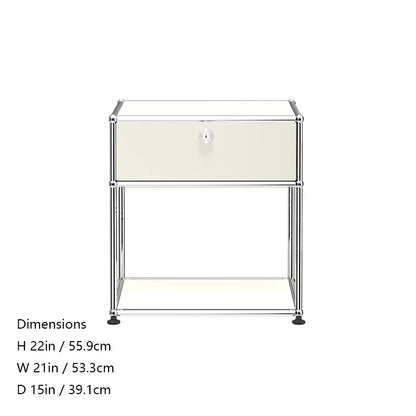 Stainless steel R.E.D. Shopping metal nightstands with storage cabinets, modern bedroom furniture for living room or bedroom use