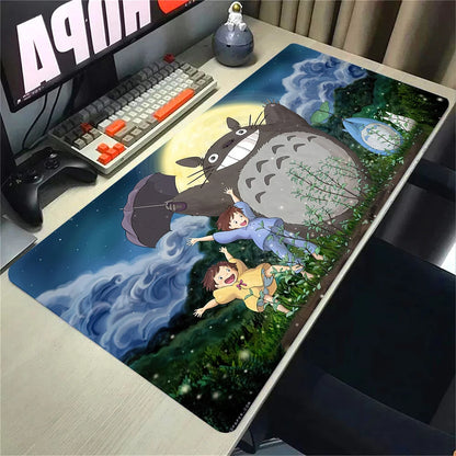 XXL Cartoon Cat Mousepad – 90x40cm HD Print, Non-Slip, Locking Edge Desk Mat