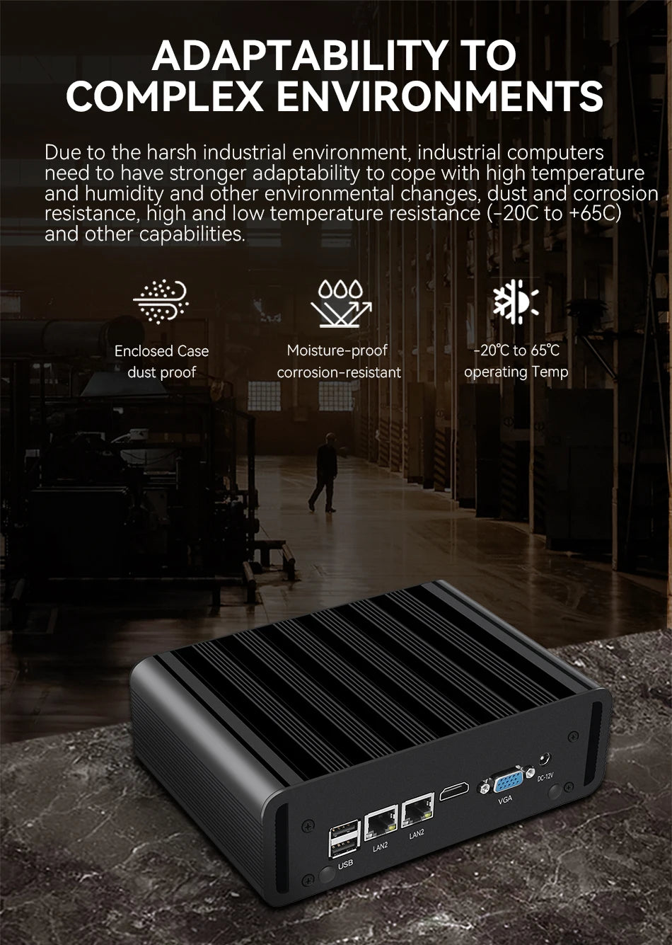 Fanless Industrial Mini PC – Intel N100, Dual LAN, 2x COM RS232/RS485, 4G LTE, GPIO, WiFi, Windows/Linux