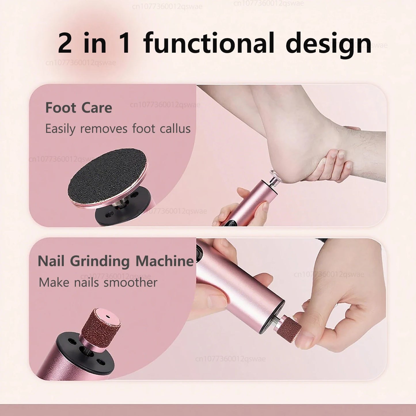 Electric Foot File Rechargeable – Pedicure Callus & Dead Skin Remover for Heels