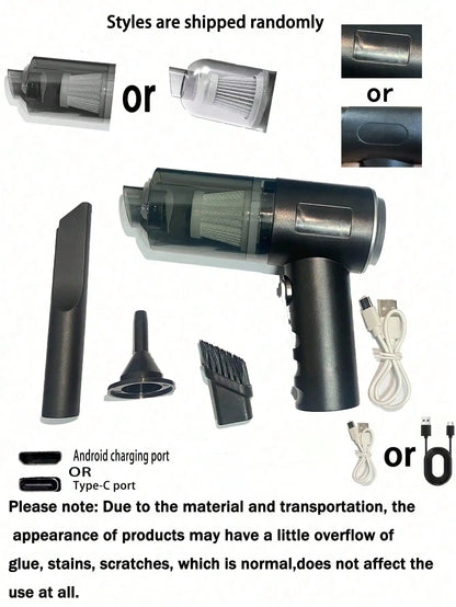 Cordless Handheld Vacuum Cleaner | Rechargeable, Multiple Nozzles for Car, Home, Pet Hair & Keyboard