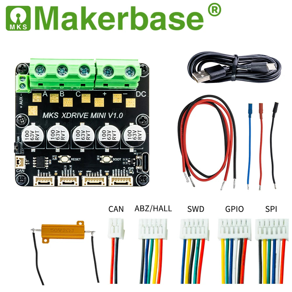 Makerbase MKS XRIVE MINI Brushless Servo Motor Controller – ODrive V3.6, AS5047P
