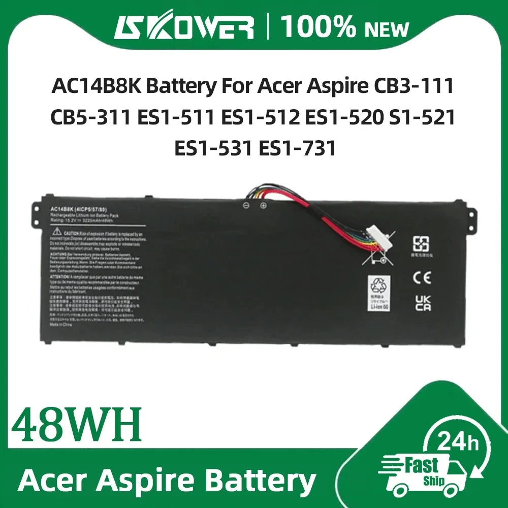 SKOWER AC14B8K Replacement Battery – Acer Nitro 5, Aspire, ES1, V3 Series