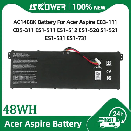SKOWER AC14B8K Replacement Battery – Acer Nitro 5, Aspire, ES1, V3 Series