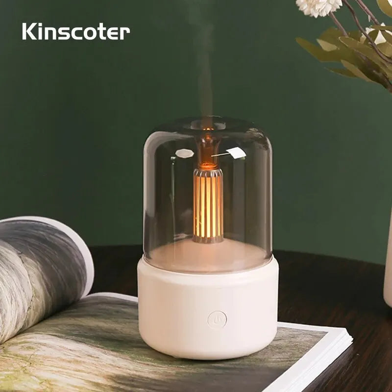 KINSCOTER USB Aroma Diffuser – Portable Air Humidifier, Essential Oil Night Light, Cold Mist Maker for Bedroom & Gift