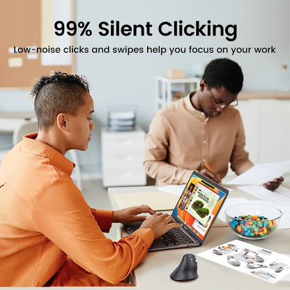 UGREEN Vertical Ergonomic Mouse – Bluetooth 5.0 & 2.4G Wireless, 4000DPI, 6 Silent Buttons, for Mac & PC