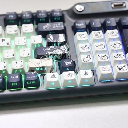Chainsaw Man Anime Keycaps – PBT Dye-Sub, Cherry Profile, 74–140 Keys, for Mechanical Keyboard