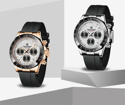 PAGANI DESIGN Men's Luxury Chronograph Watch – 100M Waterproof, Quartz Sport Wristwatch, Gift